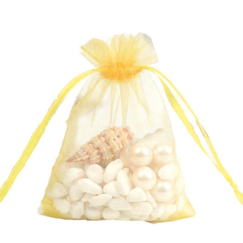 50 pcs Organza Bag Sheer Bags Jewellery Wedding Candy Packaging Sheer Bags 7*9 cm - Yellow/50PCS V528-BAG-7-9-50PCSYELLOW-110430