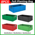8pcs Felt Rectangular Planting Bags Vegetable Grow Bags Non-Woven Flower Pots - Blue 8pcs-60x30x20 V528-BAG-8PCS-60-30-20-BLUE-329875
