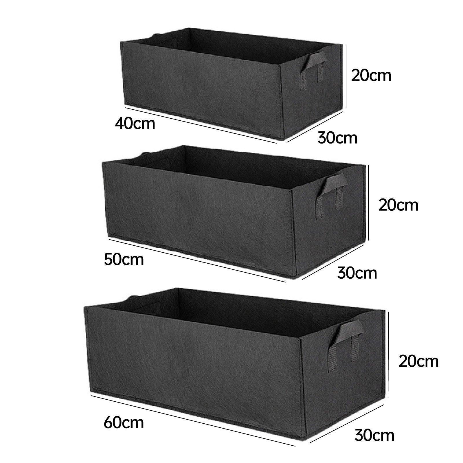 8pcs Felt Rectangular Planting Bags Vegetable Grow Bags Non-Woven Flower Pots - Blue 8pcs-60x30x20 V528-BAG-8PCS-60-30-20-BLUE-329875