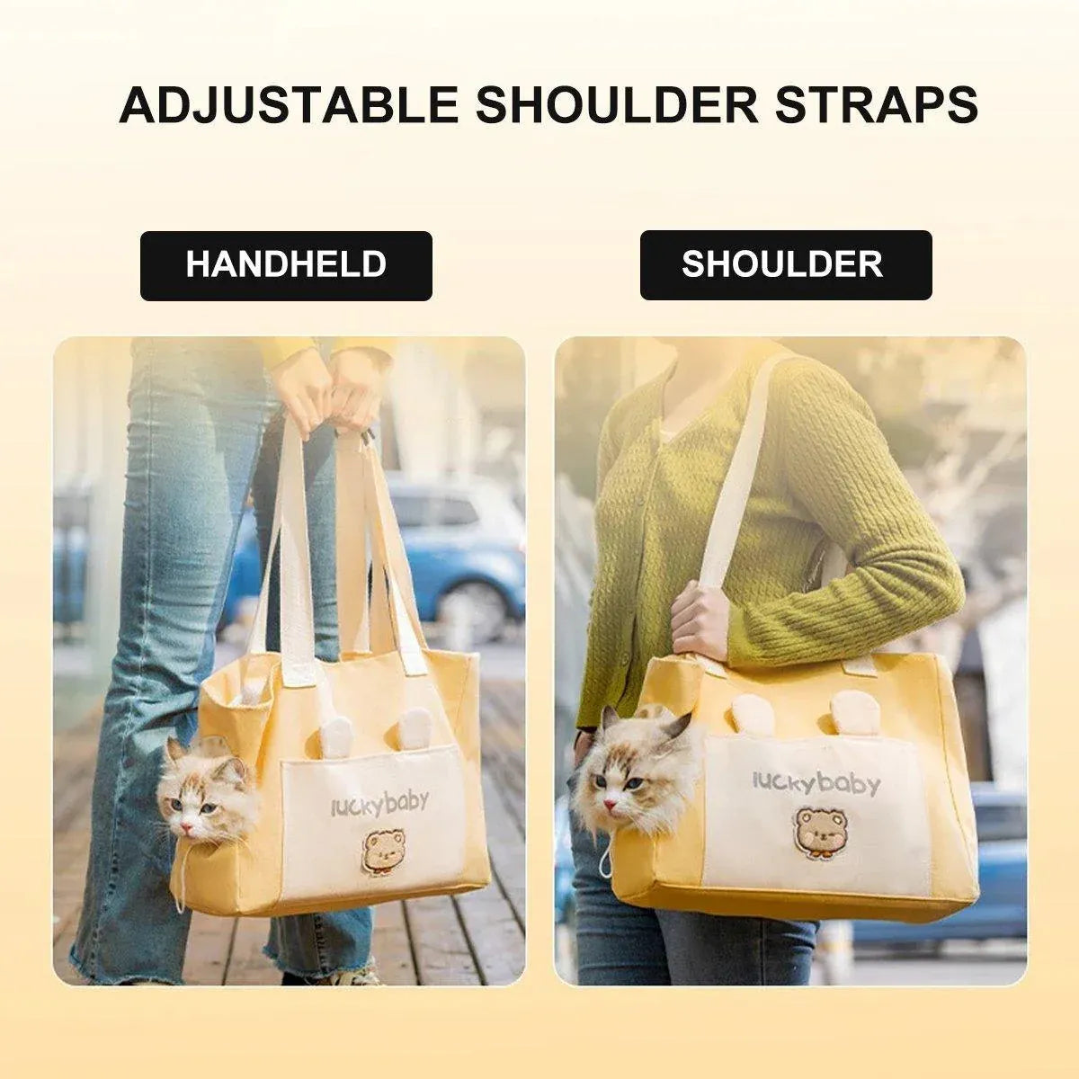 Portable Breathable Adjustable Crossbody Pet Carrier Bag Large Capacity for Pet - Beige V528-BAG-BEIGE-944106