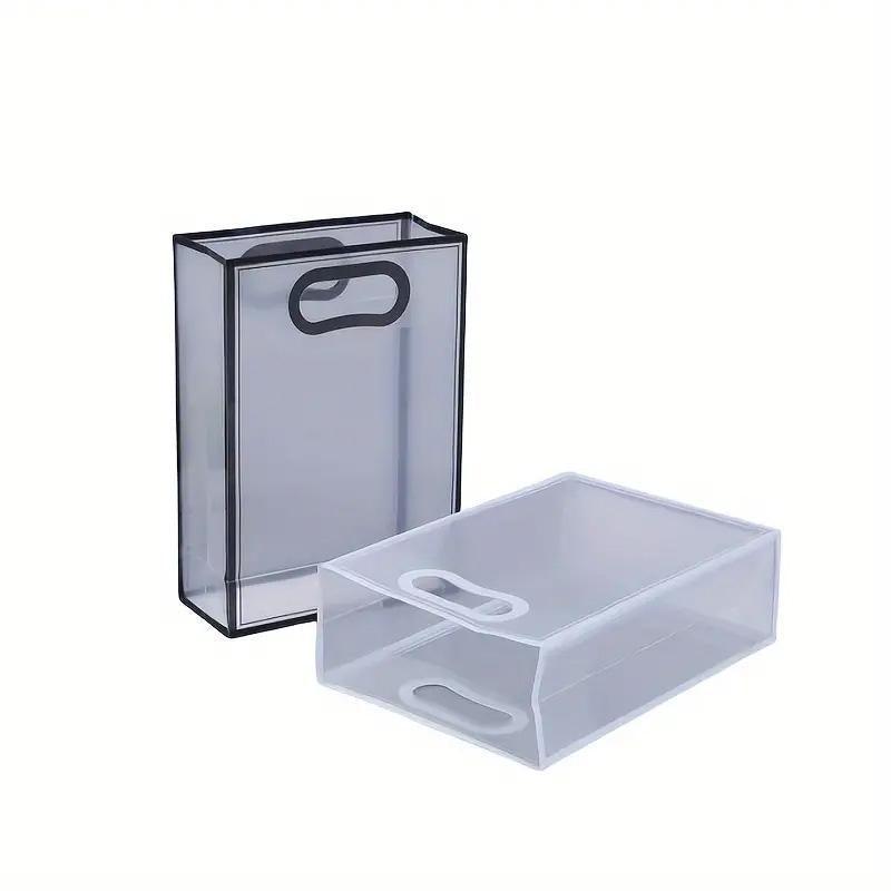 25pcs Transparent PVC Handbag for Wedding Festival Candy Gift Packaging Bag - Black-26*18*8cm V528-BAG-BLACK-26-18-8-25PCS-497451