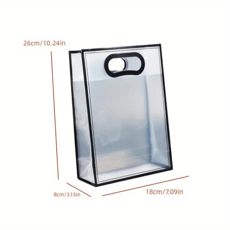 25pcs Transparent PVC Handbag for Wedding Festival Candy Gift Packaging Bag - Black-26*18*8cm V528-BAG-BLACK-26-18-8-25PCS-497451