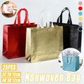 25PCS Embossed Non-Woven Tote Bag Fashion Shopping Gift Packaging Bag - Black-40*30*12cm V528-BAG-BLACK-40-30-12-751529