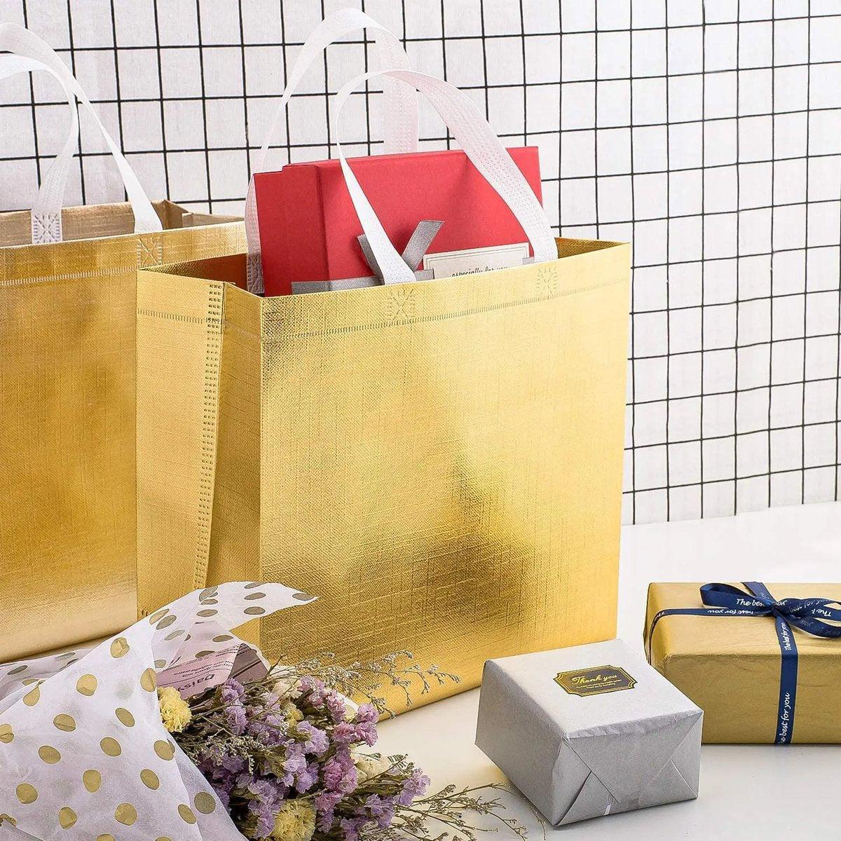 25PCS Embossed Non-Woven Tote Bag Fashion Shopping Gift Packaging Bag - Black-40*30*12cm V528-BAG-BLACK-40-30-12-751529