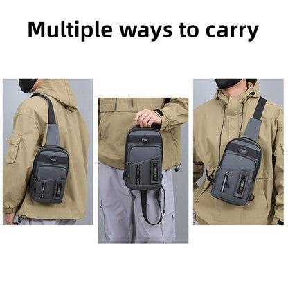Casual Multifunctional Crossbody Bag for Men Travel Outdoor Hiking and Sports - Black V528-BAG-BLACK-815867