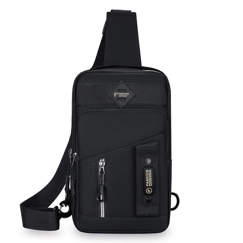 Casual Multifunctional Crossbody Bag for Men Travel Outdoor Hiking and Sports - Black V528-BAG-BLACK-815867