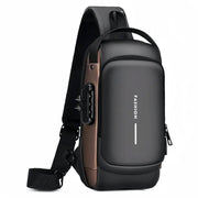 Multi-Function Password Lock Shoulder Bag Anti-Theft Crossbody Sling Bag Travel V528-BAG-BLACK-BROWN-778577