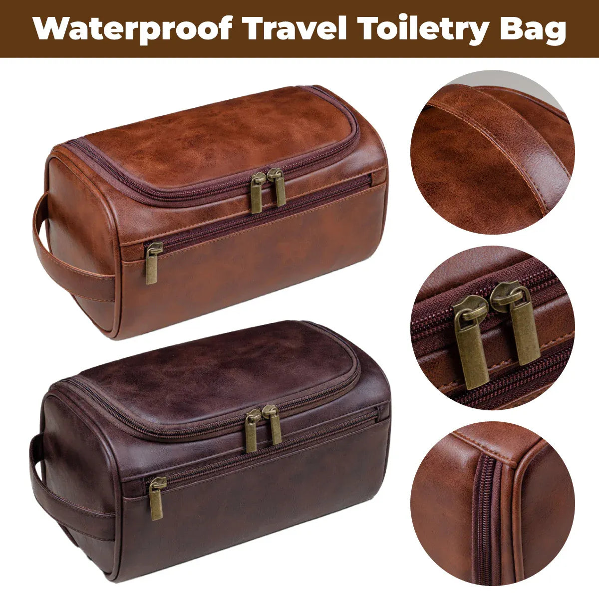 Large Capacity Waterproof Travel Toiletry Bag Cosmetic Organizer Multifunctional - Brown V528-BAG-BROWN-957572
