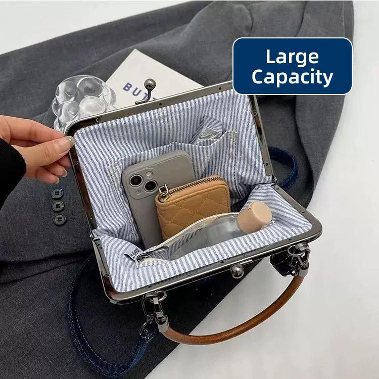 Small Handbag Women Tote Bag Cowboy Splicing Crossbody Shoulder Satchel Bag - Dark Blue V528-BAG-DARK-BLUE-276871