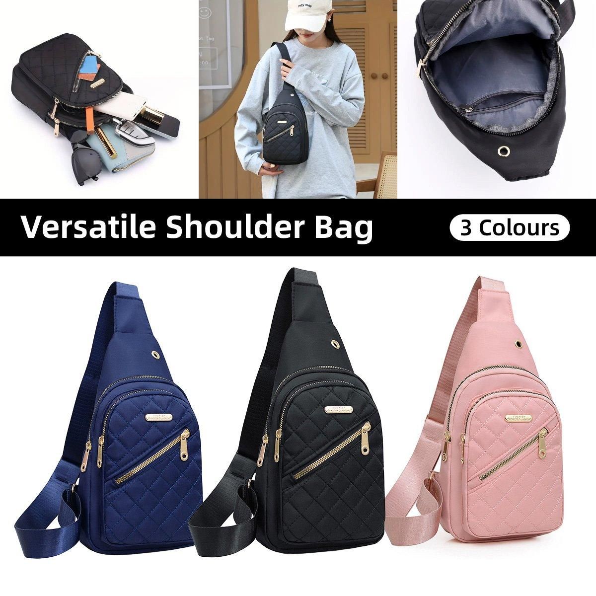 Chest Bag Crossbody Sports Bag Simple Casual Crossbody Bag for Travel Outdoor - Dark Blue V528-BAG-DARK-BLUE-279379