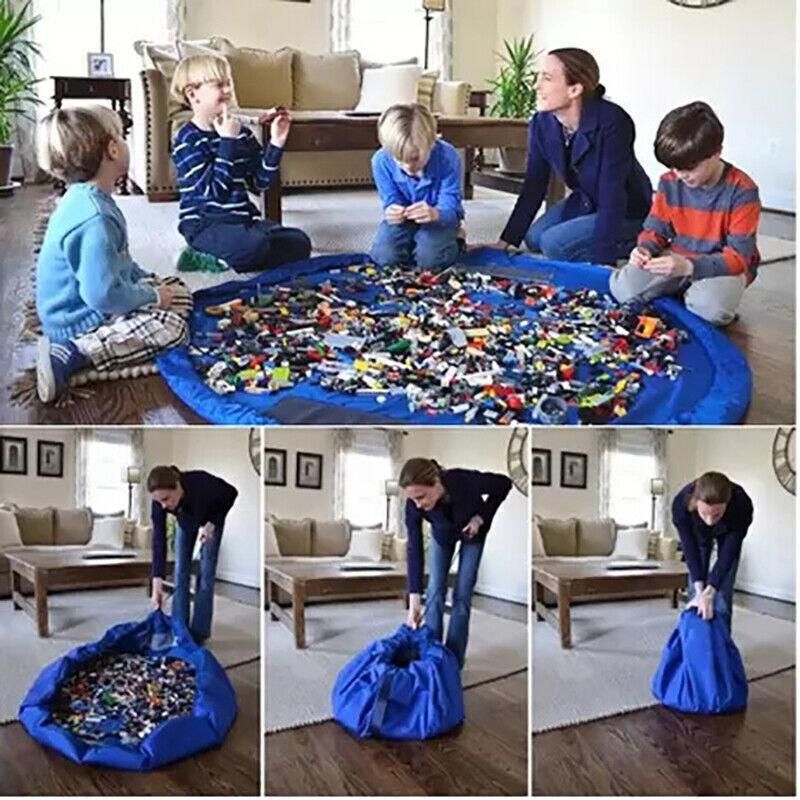 150Cm Kids Play Mat Bag Portable Toy Storage Organizer Lego Toys Drawstring Bag V528-BAG-GREEN-201587
