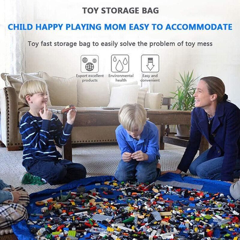 150Cm Kids Play Mat Bag Portable Toy Storage Organizer Lego Toys Drawstring Bag V528-BAG-GREEN-201587