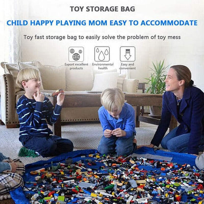 150Cm Kids Play Mat Bag Portable Toy Storage Organizer Lego Toys Drawstring Bag V528-BAG-GREEN-201587