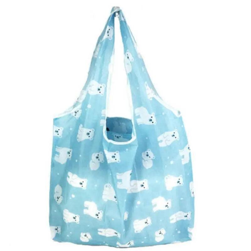 Reusable Foldable Light Waterproof Shopping Bags Carry bag Grocery Big - Green Circle
