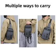 Casual Multifunctional Crossbody Bag for Men Travel Outdoor Hiking and Sports - Grey V528-BAG-GREY-853314