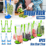 8PCS Kitchen Bag Holder Stand Plastic Storage Rack Food Storage Bag Organizer V528-BAG-HOLDER-8PCS-965321