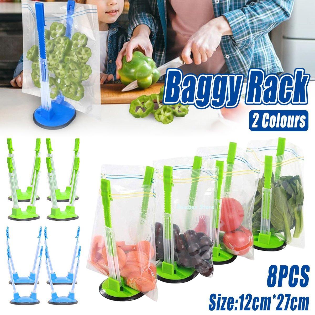 8PCS Kitchen Bag Holder Stand Plastic Storage Rack Food Storage Bag Organizer V528-BAG-HOLDER-8PCS-965321