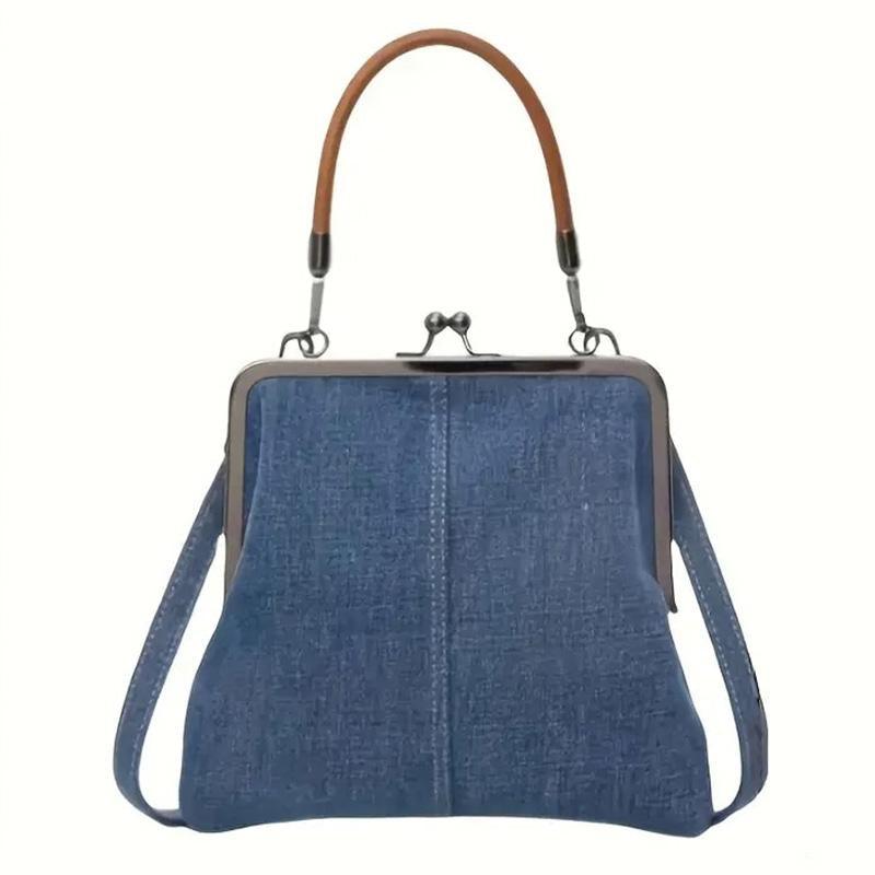 Small Handbag Women Tote Bag Cowboy Splicing Crossbody Shoulder Satchel Bag - Light Blue V528-BAG-LIGHT-BLUE-737917