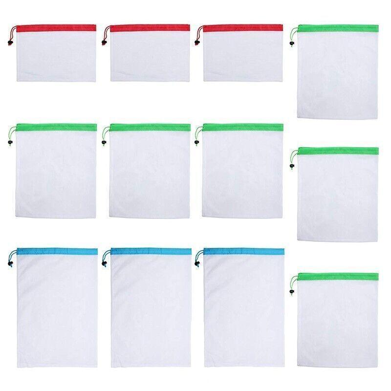 Up 15X Eco Friendly Reusable Mesh Produce Bags Superior Double Stitched Strength - 5PCS Medium Green V528-BAG-MEDIUMGREEN-5PCS-48874