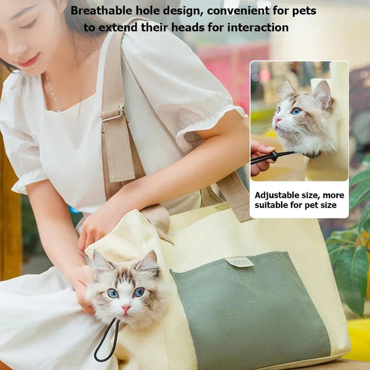 Portable Breathable Adjustable Crossbody Pet Carrier Bag Large Capacity for Pet - Blue V528-BAG-RABBIT-666060