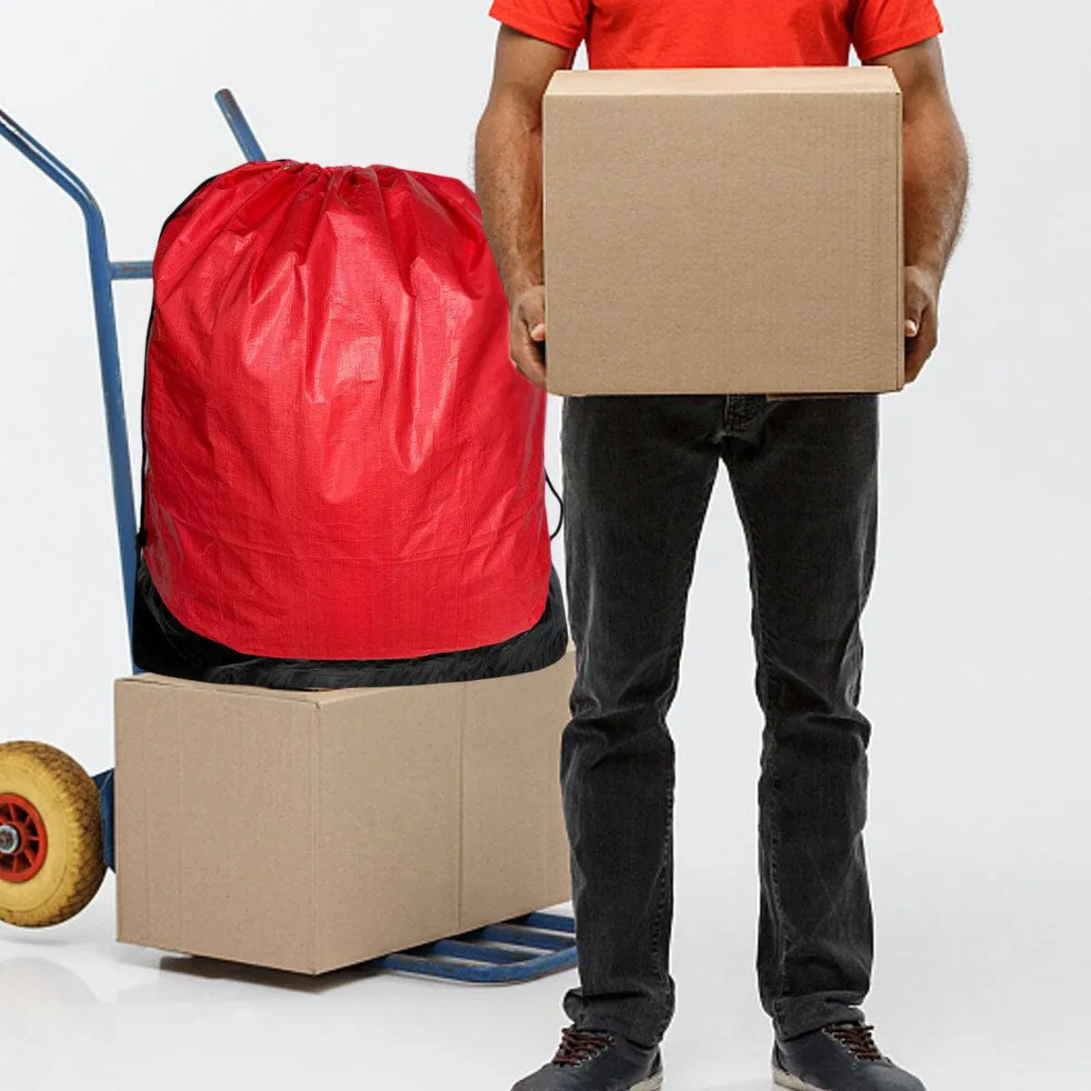 Waterproof Drawstring Moving Bag Large Packing Transfer Bag for Travel Storag - Red V528-BAG-RED-100-110-515388