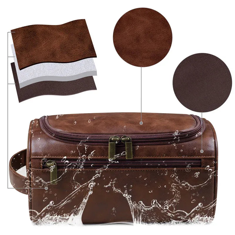 Large Capacity Waterproof Travel Toiletry Bag Cosmetic Organizer Multifunctional - Red Brown V528-BAG-RED-BROWN-953831