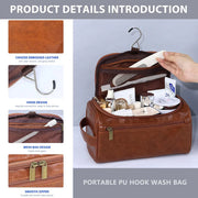 Large Capacity Waterproof Travel Toiletry Bag Cosmetic Organizer Multifunctional - Red Brown V528-BAG-RED-BROWN-953831