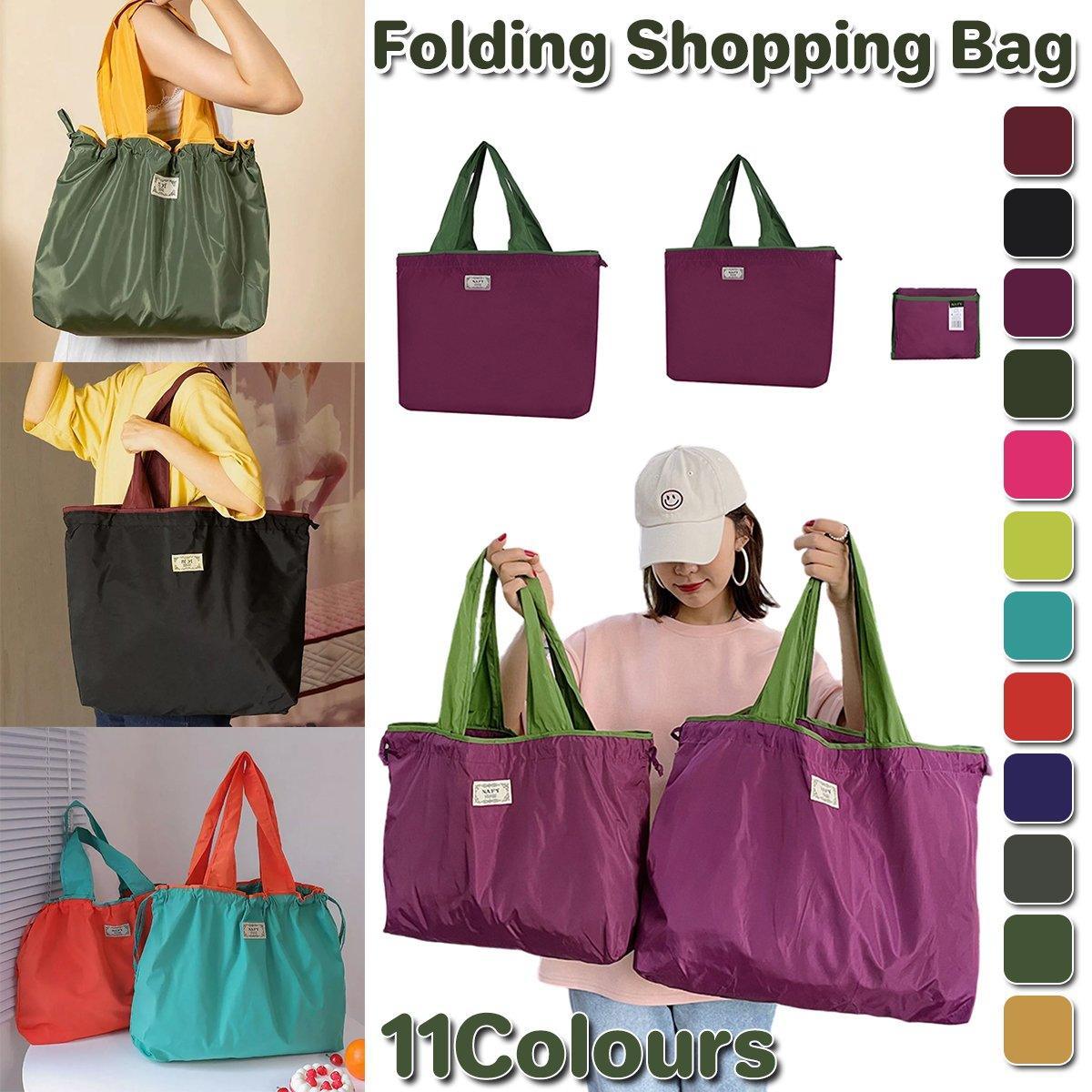Ultra-Light Foldable Large Capacity Portable Shopping Bag with Drawstring Mouth - Royal Blue - L V528-BAG-ROYAL-BLUE-L-543777