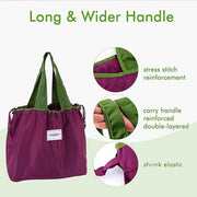 Ultra-Light Foldable Large Capacity Portable Shopping Bag with Drawstring Mouth - Royal Blue - L V528-BAG-ROYAL-BLUE-L-543777
