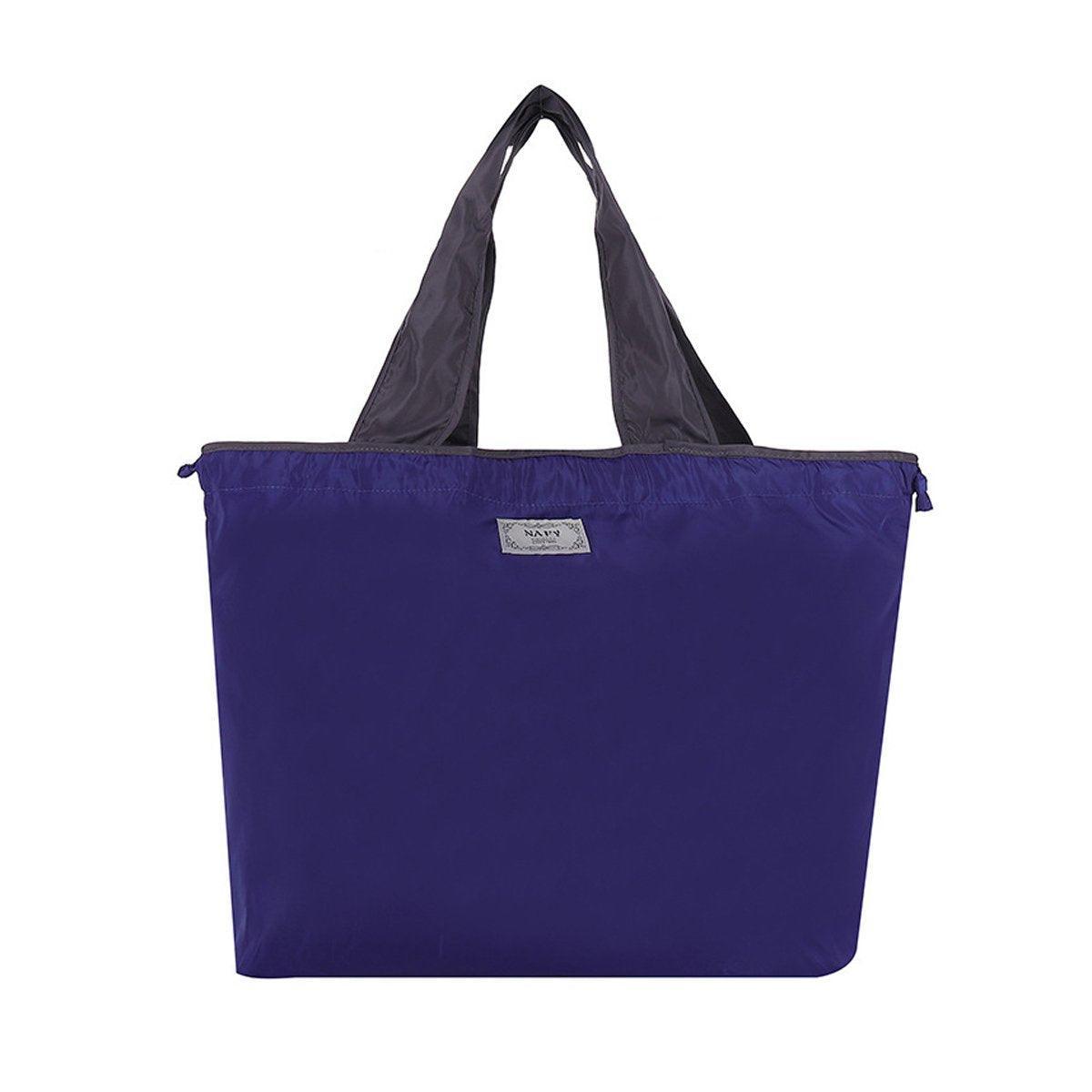 Ultra-Light Foldable Large Capacity Portable Shopping Bag with Drawstring Mouth - Royal Blue - L V528-BAG-ROYAL-BLUE-L-543777