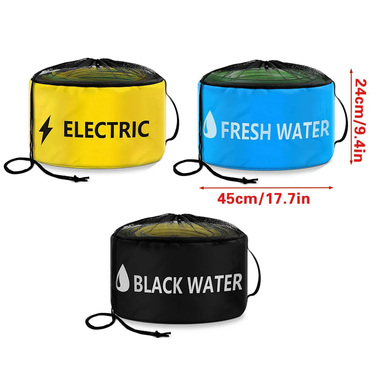 Hose Storage Bag Caravan Camping RV Cable Water Hose Electrical Cords Organizer - Yellow V528-BAG-YELLOW-392505