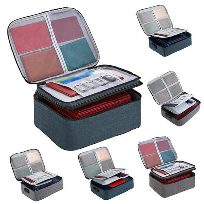Large Capacity Multi-Layer Document Ticket Storage Bag Certificate File Organize 3 Layers With Lock - Grey 3 V528-BAGGREY-3LAYERSWITHLOCK-D15487