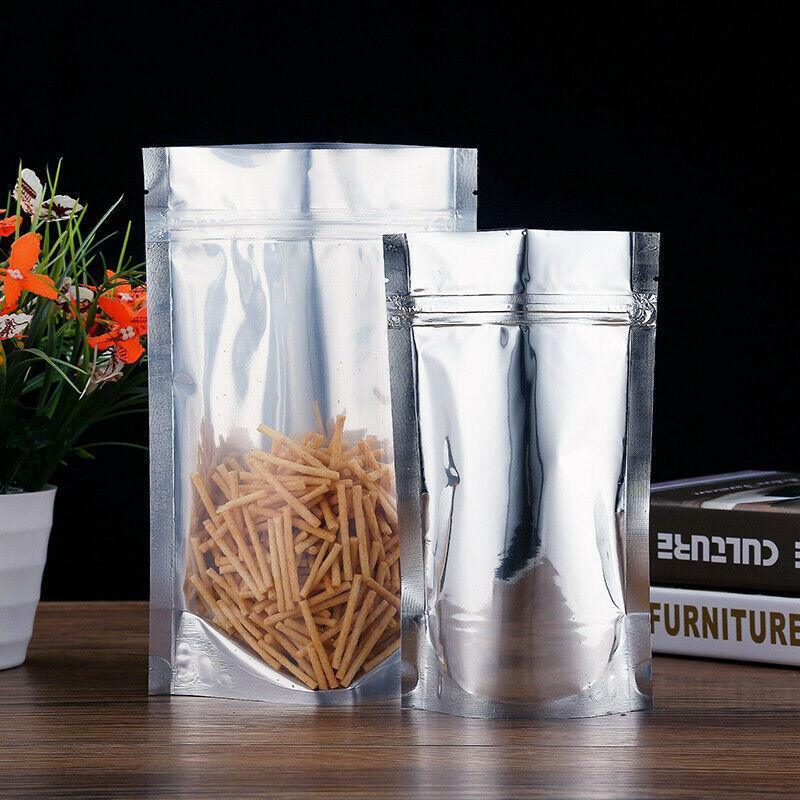 Clear Aluminum Foil Mylar Stand Up Retail Bags Zip Lock Pouches Pouch Packaging - 15*22+4CM-50PCS V528-BAITBAG-15-224-50PCS-36795