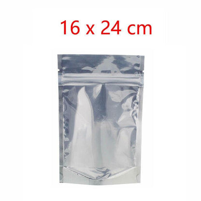 Clear Aluminum Foil Mylar Stand Up Retail Bags Zip Lock Pouches Pouch Packaging - 16*24+4CM-50PCS V528-BAITBAG-16-244-50PCS-36630
