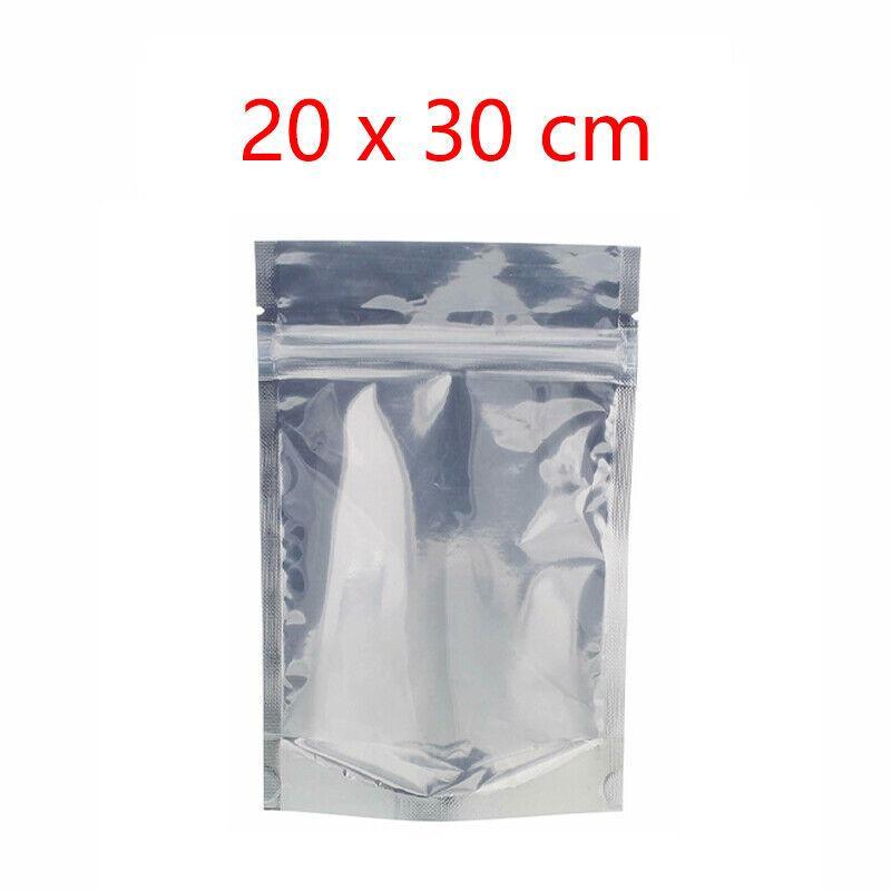 Clear Aluminum Foil Mylar Stand Up Retail Bags Zip Lock Pouches Pouch Packaging - 20*30+4CM-50PCS V528-BAITBAG-20-304-50PCS-51873