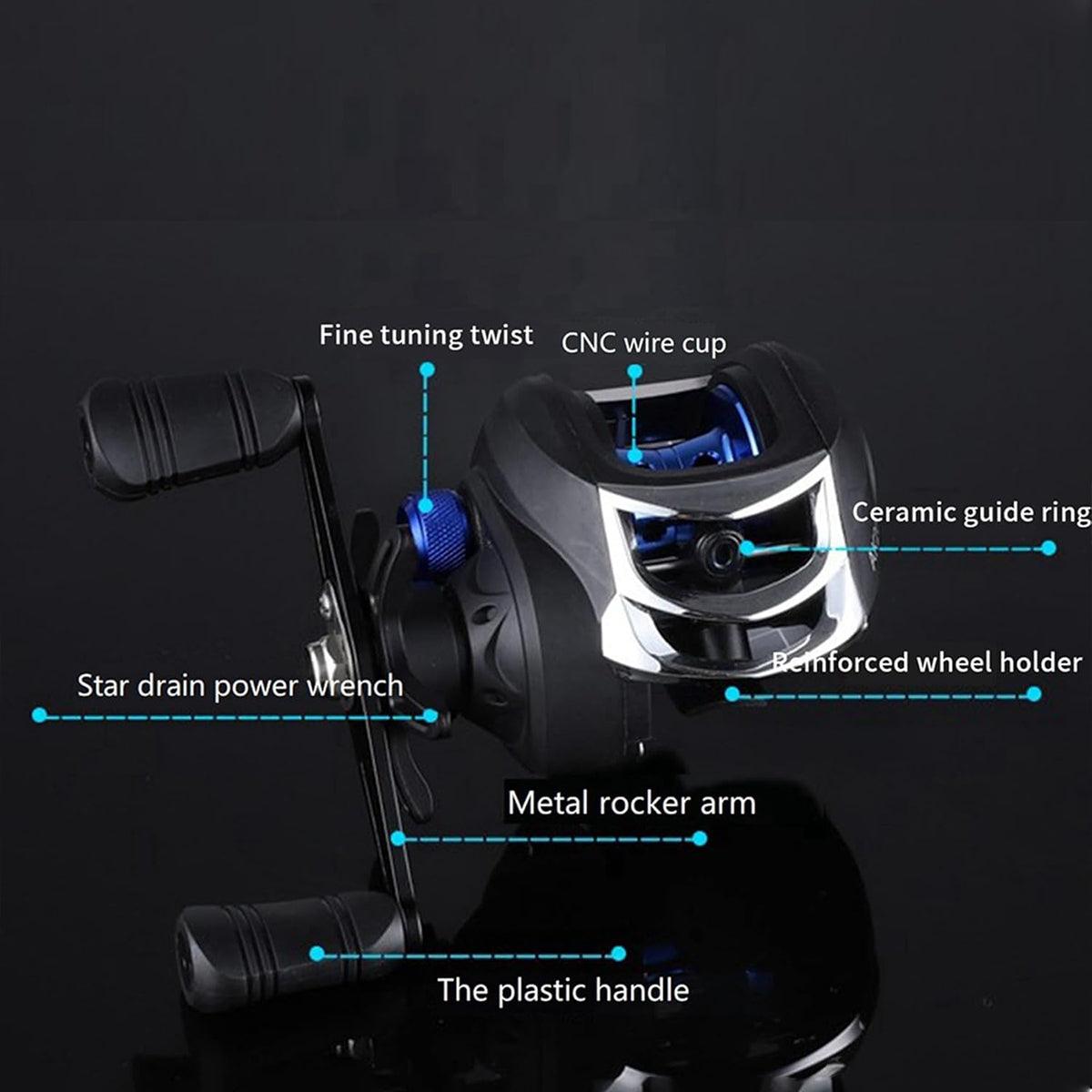 Fishing Reel Anti Frying Line Teardrop Swivel Disc Fishing Gear Spinning Reel - Left hand version V528-BAITCASTING-REEL-METAL-BU-L-230849