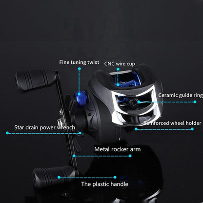 Fishing Reel Anti Frying Line Teardrop Swivel Disc Fishing Gear Spinning Reel - Left hand version V528-BAITCASTING-REEL-METAL-BU-L-230849