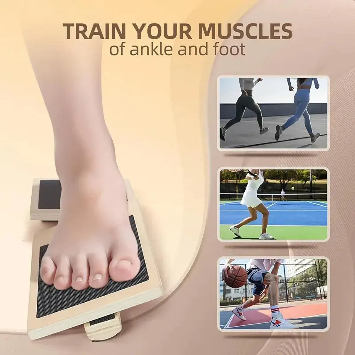 Wooden Yoga Foot Stretching Balance Board Training New Ballet Single Leg Balance V528-BALANCE-BOARD-450852
