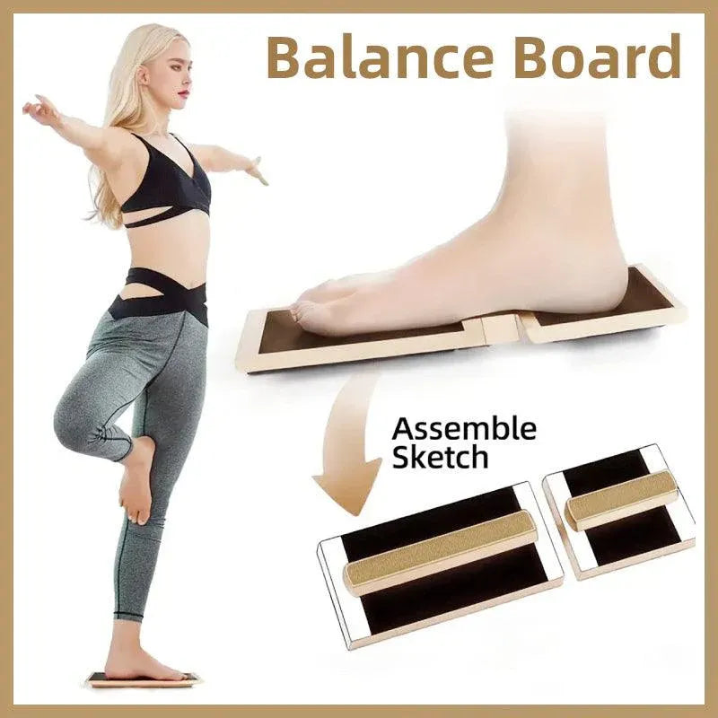 Wooden Yoga Foot Stretching Balance Board Training New Ballet Single Leg Balance V528-BALANCE-BOARD-450852