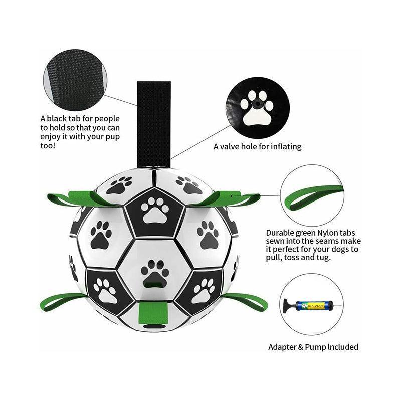 Interactive Pet Football Dog Toys Grab Tabs Outdoor Training Soccer Chew Balls V528-BALL-17545