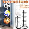 3/4Tier Basketball Stand Ball Organizer Storage Rack Basketball Equipment Holder - Black-3 Layers V528-BALL-STAND-3-BLACK-321685