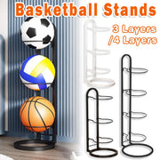 3/4Tier Basketball Stand Ball Organizer Storage Rack Basketball Equipment Holder - White-3 Layers V528-BALL-STAND-3-WHITE-847856