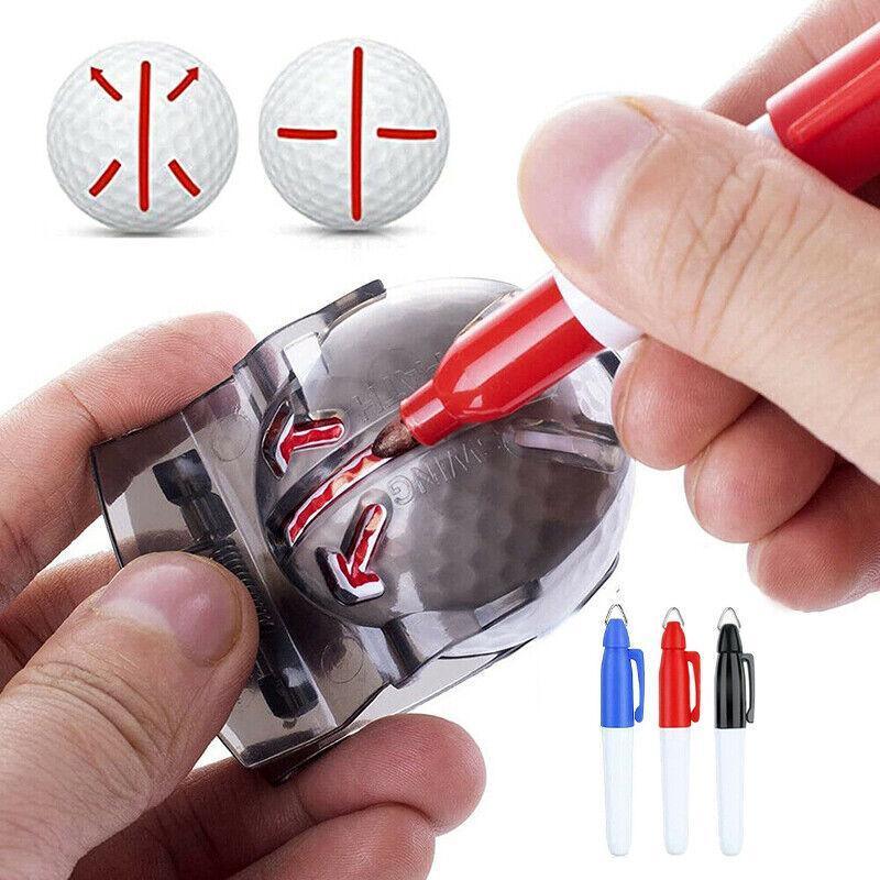 Sports Alignment Golf Ball Marker 3 Line Tool Drawing Liner Set Stencil Au Stock - Blue V528-BALLDRAWER-BLUE-4PCS-541010