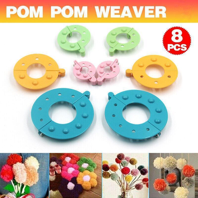 8Pcs Pompom Maker Kit 3.5/5.5/7/9Cm 4 Sizes Knitting L-Oom Diy Pom Pom Maker V528-BALLMAKER-8PCS-37757
