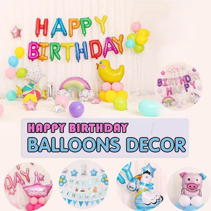 45-50 Pcs Happy Birthday 3D Unicorn Decoration Balloons Diy Decor Party Set - 03 V528-BALLOON-BIRTHDAY-3-65294