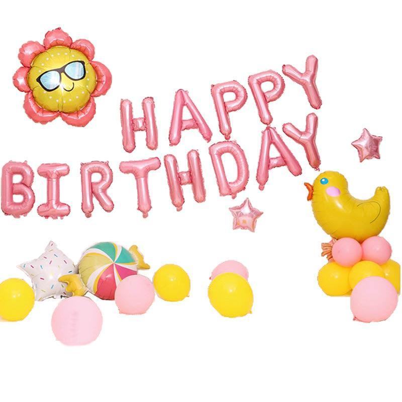 45-50 Pcs Happy Birthday 3D Unicorn Decoration Balloons Diy Decor Party Set - 05 V528-BALLOON-BIRTHDAY-5-65296