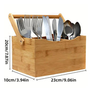Portable Bamboo Storage Box Fruit Basket Organizer Multi Purpose Storage Basket V528-BAMBOO-434945