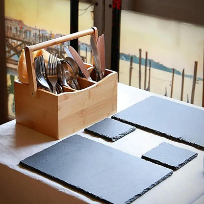 Portable Bamboo Storage Box Fruit Basket Organizer Multi Purpose Storage Basket V528-BAMBOO-434945