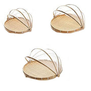 Bamboo Storage Basket with Mesh Cover for Fruit Vegetables Food Buns Kitchen - 42CM V528-BAMBOO-BASKET-42CM-825189