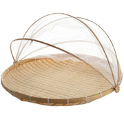 Bamboo Storage Basket with Mesh Cover for Fruit Vegetables Food Buns Kitchen - 42CM V528-BAMBOO-BASKET-42CM-825189
